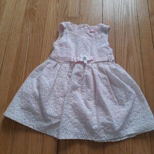Pink Eyelet Kids Dress 12M